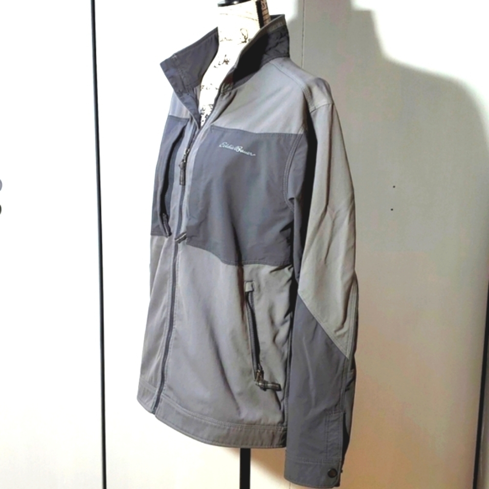 Eddie Bauer| Mens Dark/Light Gray Outdoor Performance Rain Preppy Jacket Sz.M